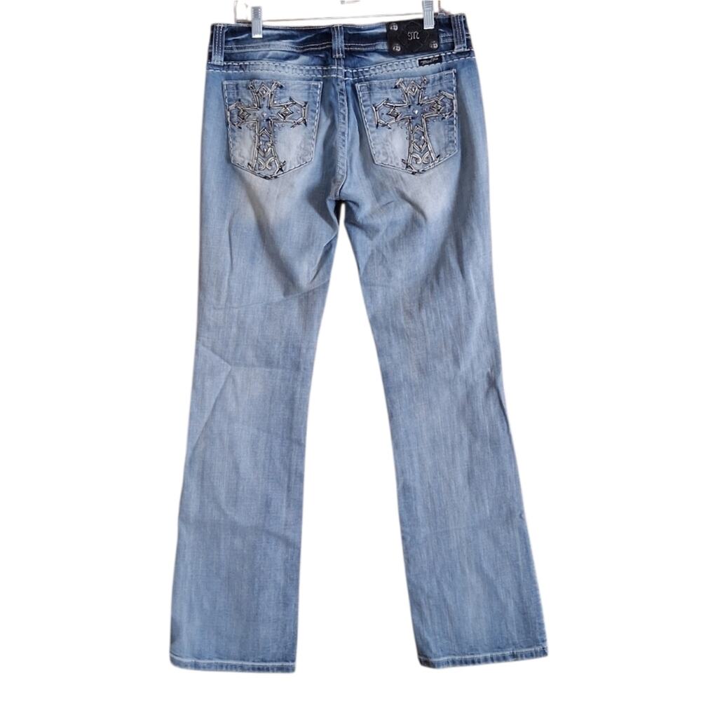Miss Me Embellished Stud Cross Bootcut Jeans Size 31 - Picture 2 of 8